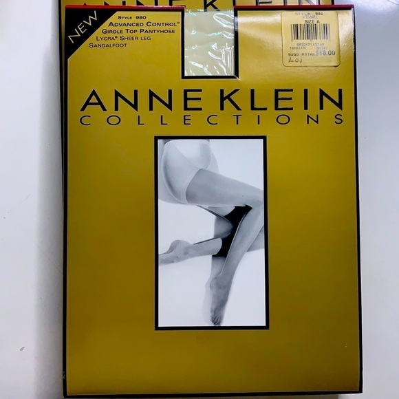 NWT Anne Klein Style 980 advance control girdle top pantyhose pearl Sheer leg - Picture 1 of 5